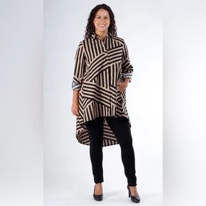 Lennard Taylor BRENDA SWING COTTON PRINT longsleeve dress shirt oversized sz XXS